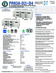 Hoshizaki PR93A-D2 Spec Sheet