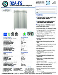 Hoshizaki R2A-FS Spec Sheet Hoshizaki R2A-FS Spec Sheet