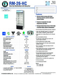 Hoshizaki RM-26-HC Spec Sheet Hoshizaki RM-26-HC Spec Sheet