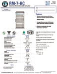 Hoshizaki RM-7-HC Spec Sheet