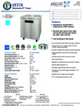 Hoshizaki UF27A Spec Sheet Hoshizaki UF27A Spec Sheet
