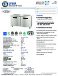 Hoshizaki UF60A Spec Sheet Hoshizaki UF60A Spec Sheet