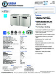 Hoshizaki UR60A Spec Sheet Hoshizaki UR60A Spec Sheet