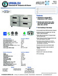 Hoshizaki UR60A-D4 Spec Sheet Hoshizaki UR60A-D4 Spec Sheet