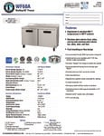 Hoshizaki WF60A Spec Sheet Hoshizaki WF60A Spec Sheet