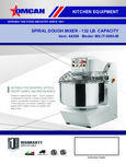 Spiral Mixer Spec Sheet Spiral Mixer Spec Sheet