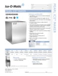 Ice-O-Matic Pearl Ice Maker Specsheet Ice-O-Matic Pearl Ice Maker Specsheet