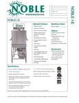 Noble Warewashing I-E Single Rack Low Temperature Door-Type Dish Machine Specsheet Noble Warewashing I-E Single Rack Low Temperature Door-Type Dish Machine Specsheet
