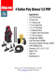 4 gallon poly deluxe spec