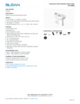 Sloan 2102009 Spec Sheet Sloan 2102009 Spec Sheet