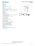 Sloan 2102019 Spec Sheet Sloan 2102019 Spec Sheet