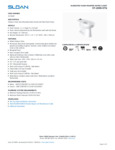 Sloan 2172009 Spec Sheet Sloan 2172009 Spec Sheet