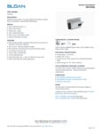 Sloan 3325500 Specsheet Sloan 3325500 Specsheet