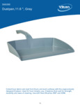 DUST PAN,11.5",PP,GRAY spec sheet