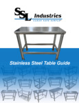 SSL Industries Stainless Steel Table Specsheet SSL Industries Stainless Steel Table Specsheet