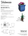 VALENCIA 16IN SQUARE PLANTER specsheet VALENCIA 16IN SQUARE PLANTER specsheet
