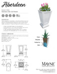 ABERDEEN 25IN TALL PLANTER specsheet ABERDEEN 25IN TALL PLANTER specsheet