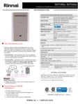 Rinnai REP199e & REP160e Specsheet Rinnai REP199e & REP160e Specsheet