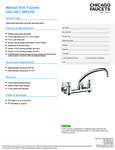 FAUCET WALL MT 8"C 9-1/2" L-SPOUT LVR FULL FLOW specsheet