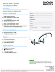 FAUCET WALL MT 8"C 9-1/2" L-SPOUT WB 1.5 GPM specsheet