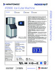 Manitowoc IYF0900A Spec Sheet Manitowoc IYF0900A Spec Sheet