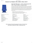 VESTIL LIFT TBL 2K 24X48 BLUE 230V 1P spec sheet VESTIL LIFT TBL 2K 24X48 BLUE 230V 1P spec sheet