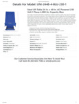 VESTIL LIFT TBL 4K 24X48 BLUE 230V 1P spec sheet