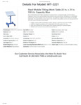 VESTIL MOBILE TLT WORK TBL 150 LB 22X21 spec sheet