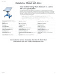 VESTIL MOBILE TLT WORK TBL 300 LB 24X24 spec sheet VESTIL MOBILE TLT WORK TBL 300 LB 24X24 spec sheet