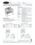 Krowne Royal Series One Compartment Bar Sinks Spec Sheet Krowne Royal Series One Compartment Bar Sinks Spec Sheet