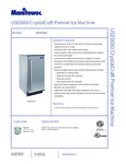 Manitowoc CrystalCraft Premier USE0050 Undercounter Spec Sheet