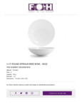 Front of The House DBO026WHP22 Spiral? 11 1/2White Round Porcelain Wide Bowl - 6/Case Front of The House DBO026WHP22 Spiral? 11 1/2White Round Porcelain Wide Bowl - 6/Case