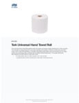 Tork Universal White 1-Ply Notched Paper Towel Roll, 800 Feet / Roll