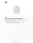 Tork Advanced White 1-Ply Notched Paper Towel Roll, 800 Feet / Roll Tork Advanced White 1-Ply Notched Paper Towel Roll, 800 Feet / Roll