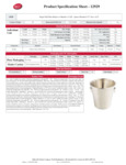 Tablecraft Wine Bucket Specsheet Tablecraft Wine Bucket Specsheet