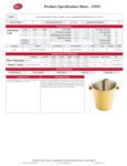 Tablecraft Wine Bucket Specsheet Tablecraft Wine Bucket Specsheet