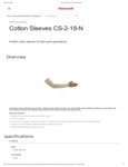 869CS218N_Cotton Sleeves CS-2-18-N _ Honeywell_Spec Sheet