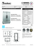 Traulsen C Series Reach-In Freezer Specsheet