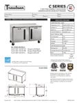 Traulsen C Series Undercounter Worktop Freezer Specsheet