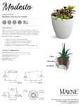 MODESTO 20IN ROUND PLANTER - WHITE specsheet