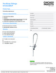 Chicago Faucets 919-SLABCP Deck-Mounted Single-Hole Pre-Rinse Faucet with Pipe Strap specsheet