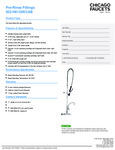 Chicago Faucets 923-H613XKCAB Wall-Mounted Pre-Rinse Faucet with Adjustable Centers and 9 1/2" L-Type Swing Spout specsheet Chicago Faucets 923-H613XKCAB Wall-Mounted Pre-Rinse Faucet with Adjustable Centers and 9 1/2" L-Type Swing Spout specsheet