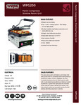 Waring WPG200 Specsheet Waring WPG200 Specsheet
