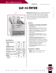 Built-In Electric Countertop Fryer, Model LLF14, One 14 lb. Oil Capacity  Pot