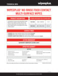 WipesPlus Multi-Surface Wipes Specsheet WipesPlus Multi-Surface Wipes Specsheet
