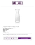 FOH ACF003CLT22 Carafe Specsheet