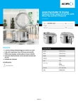 Acopa 407SINS11QT Specsheet Acopa 407SINS11QT Specsheet