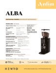 Alba_Espresso_Grinder Spec Sheet Alba_Espresso_Grinder Spec Sheet
