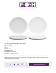 Front of the House Artefact 11" Ash Round Porcelain Plate Specsheet