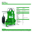 Ashland SPV50 Sump Pump Spec Sheet Ashland SPV50 Sump Pump Spec Sheet